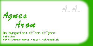 agnes aron business card